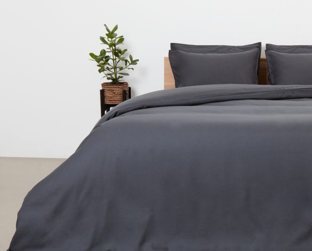 Panda London Bamboo & Linen Bedding In Slate Grey