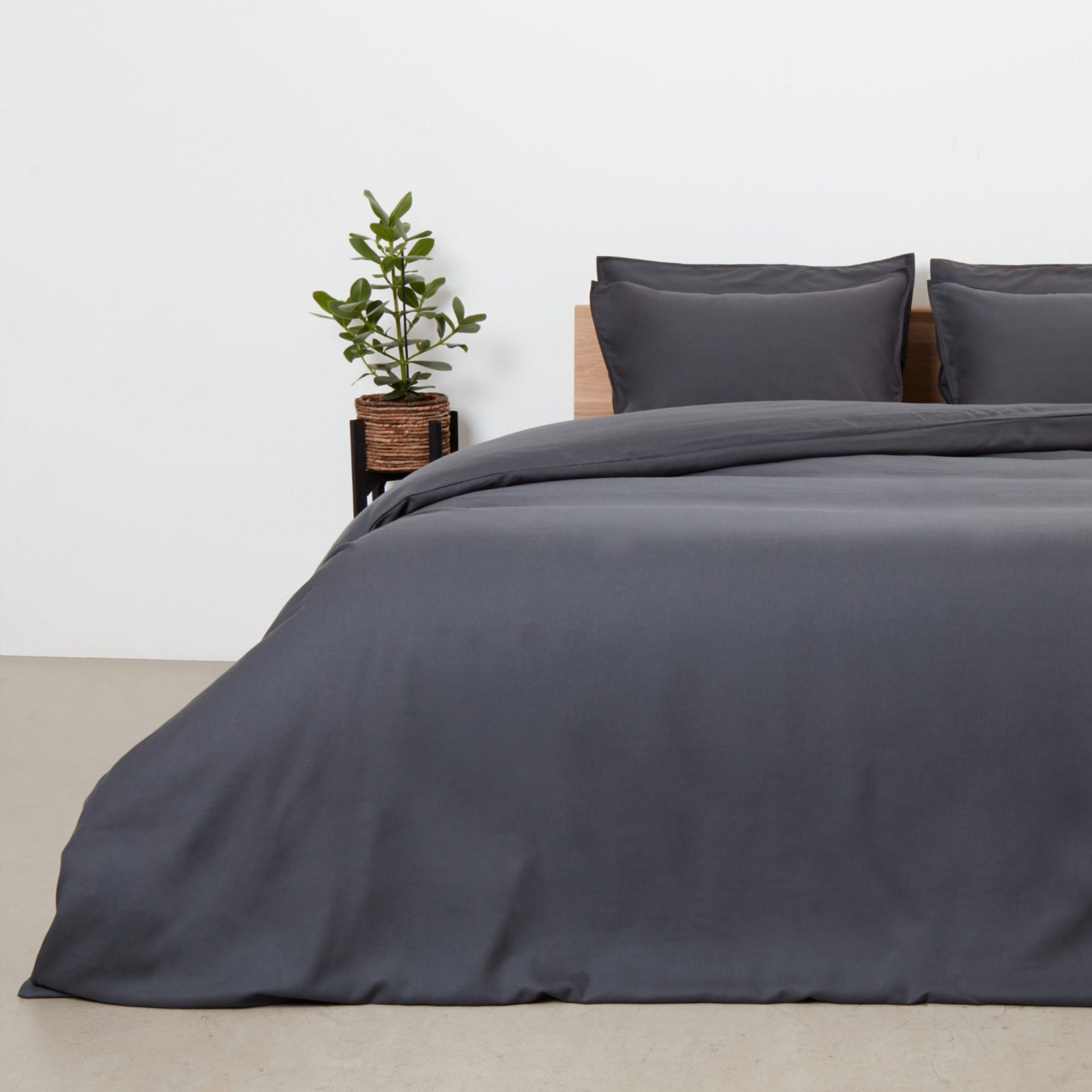 Panda London Bamboo Linen Bedding In Slate Grey