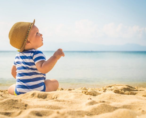 baby and the beach