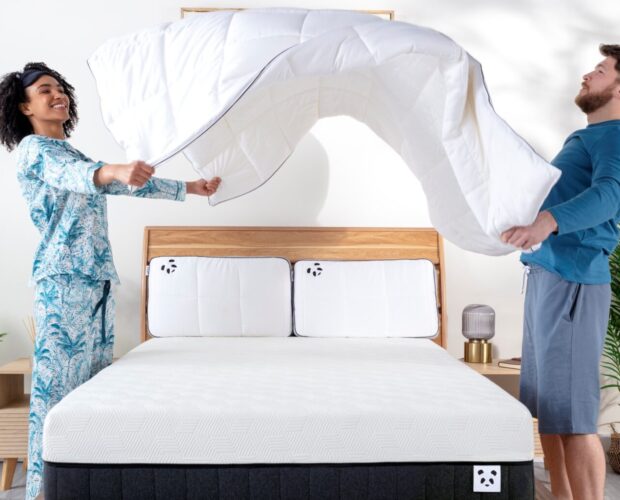 couple header image cloud duvet hybrid bamboo mattress