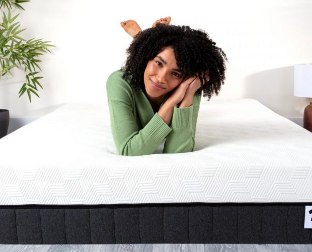 Girl laying on the bamboo mattress