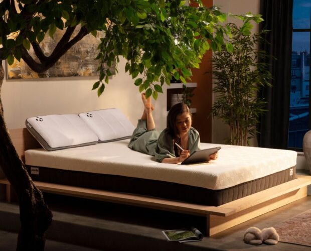 Hybrid Bamboo Mattress Woman Laying on the bed