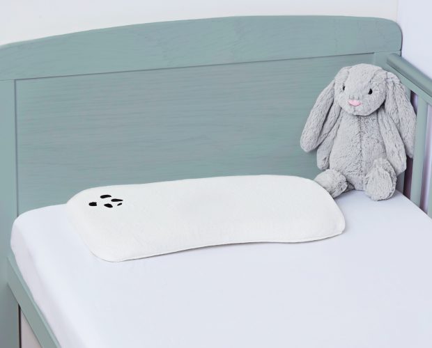 Panda London Baby Memory Foam Bamboo Pillow With Cover With Grey Toy Rabbit