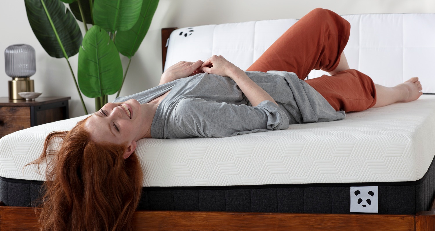 Woman laying on Hybrid Bamboo Mattress