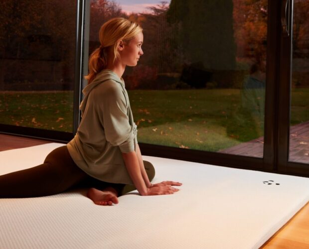 Yoga on Bamboo Mattress Topper Lifestyle Image